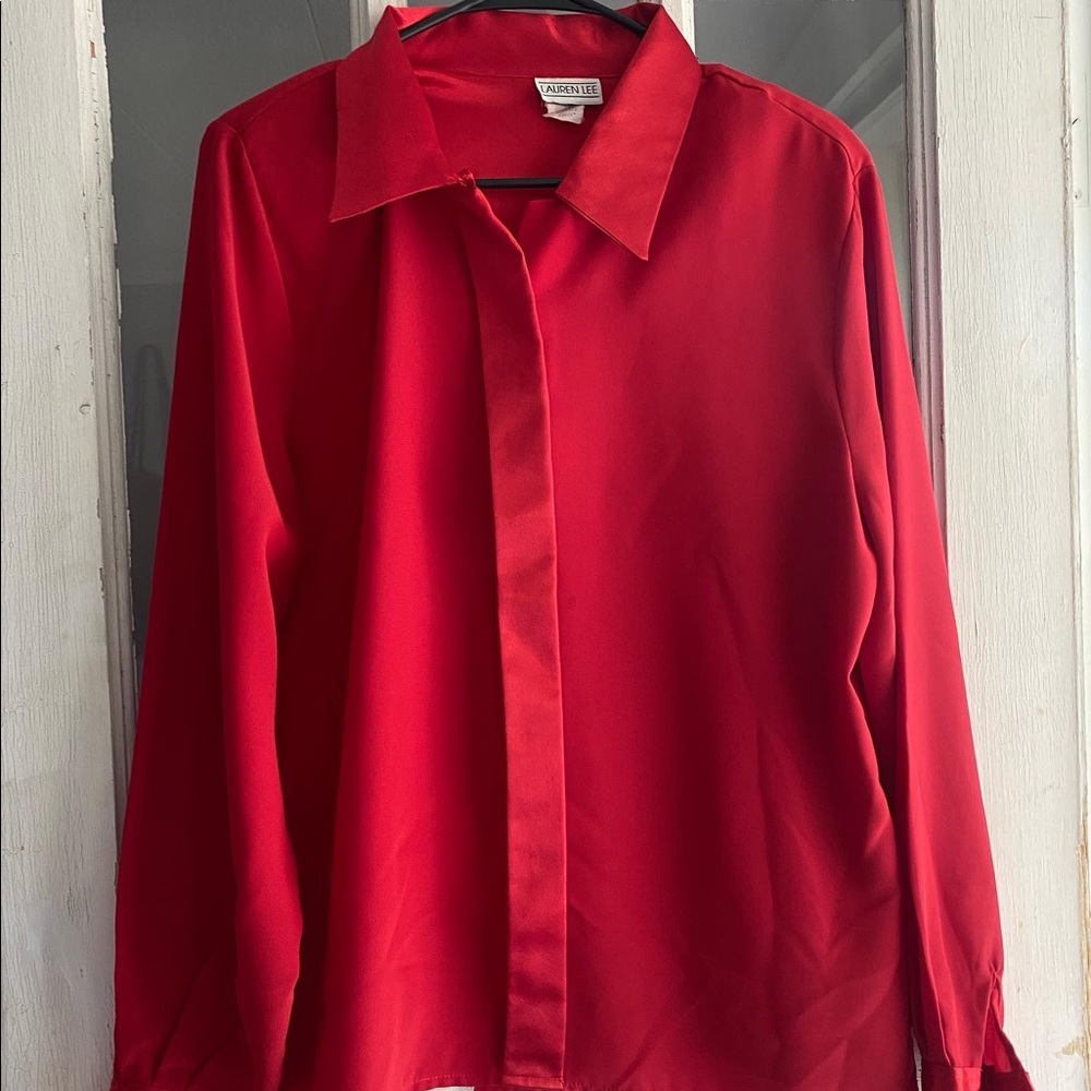 Lauren Lee red silky top